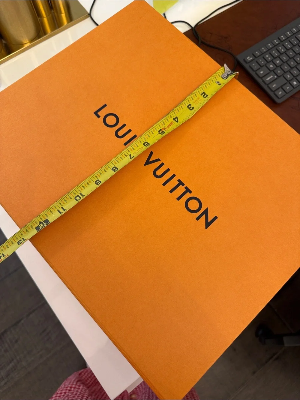 Authentic Louis Vuitton foldable Orange Storage Box with Black Logo